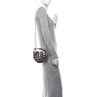 Bottega Veneta Mirror Laminated Nappa Intrecciato Mini Sardine Bag Silver 2 of 10