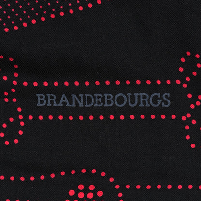 Hermes Cashmere Silk Brandebourgs Points Shawl 140 Black Fuchsia Jaune 5 of 5