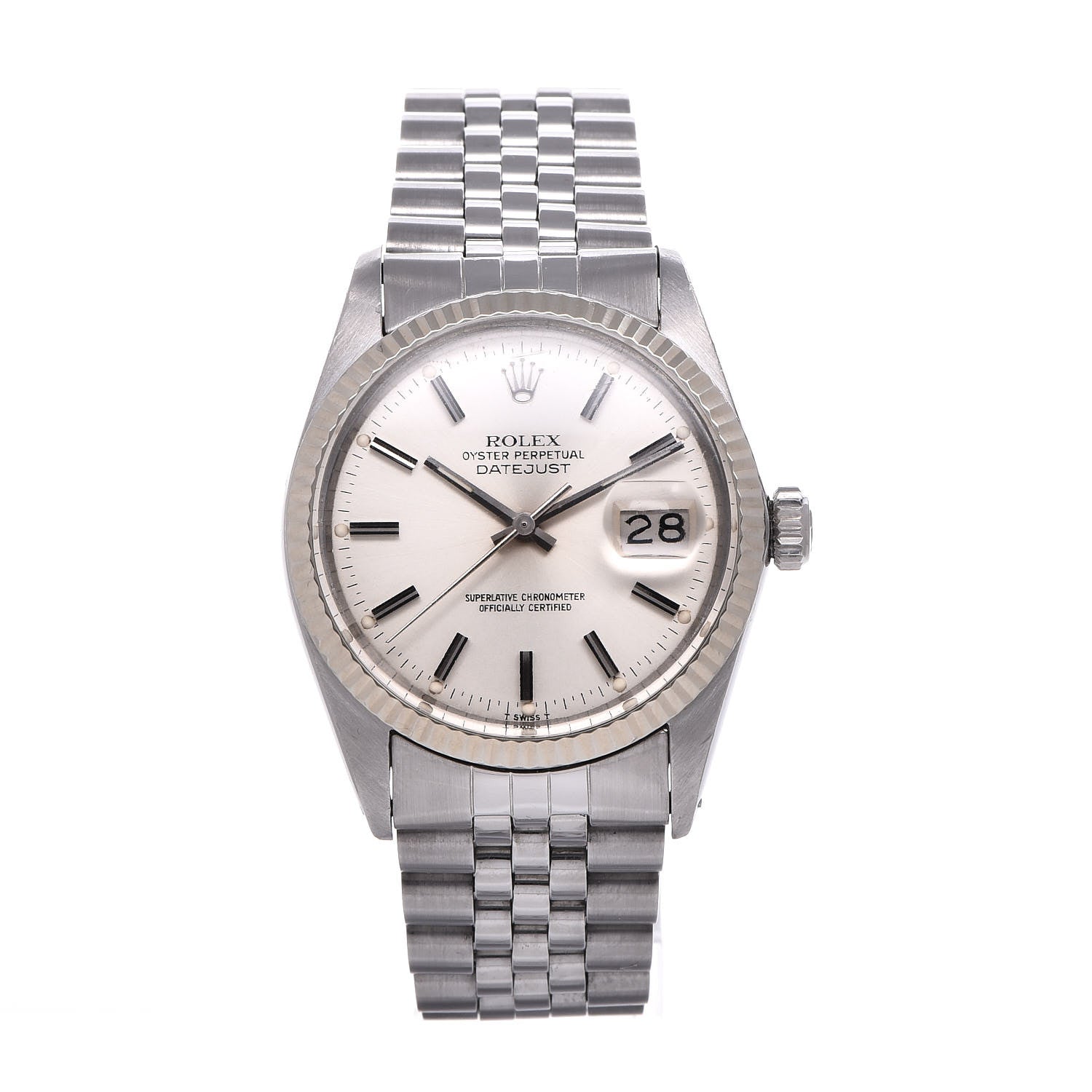 Rolex Stainless Steel 18K White Gold 36mm Oyster Perpetual Datejust Watch Silver 16234 1 of 7