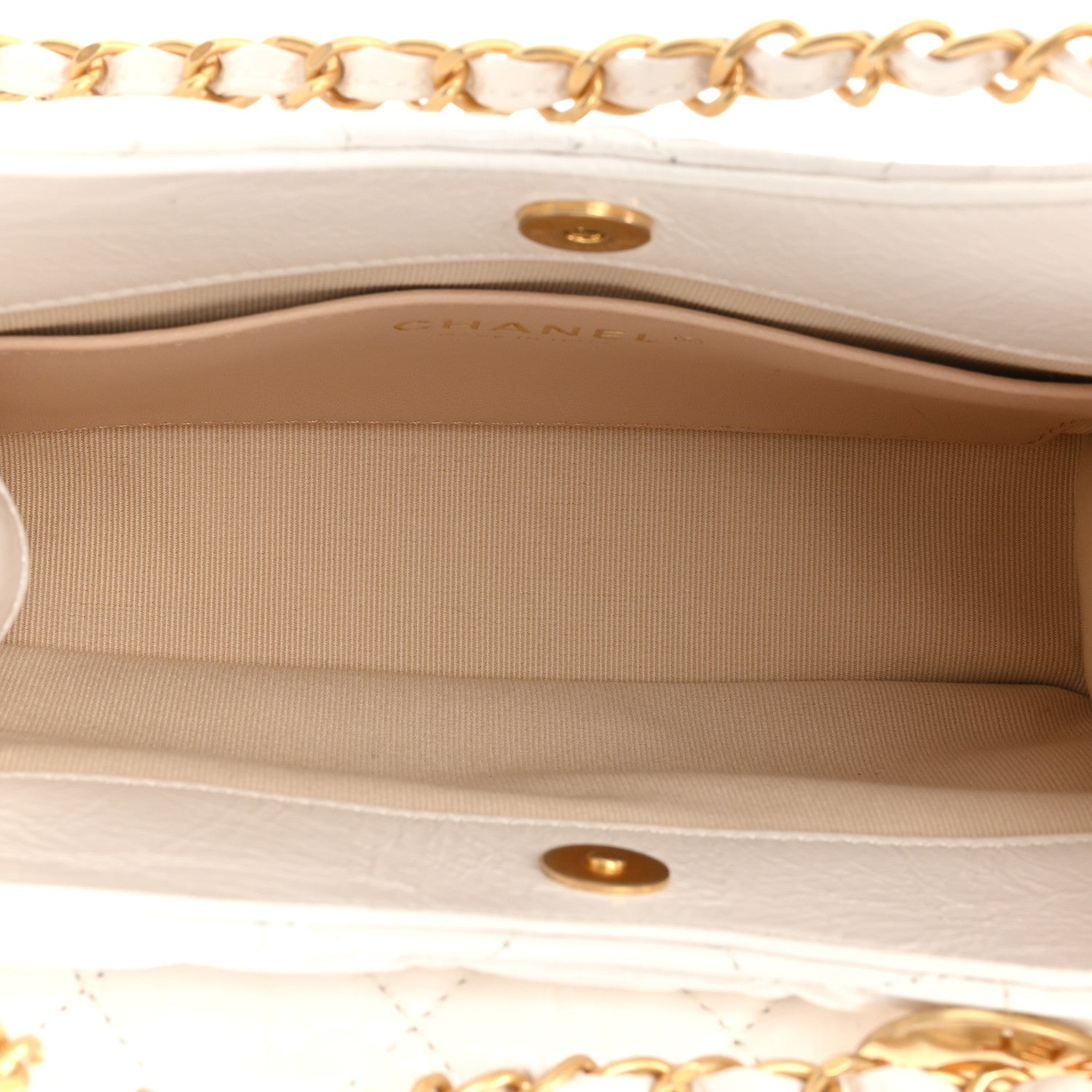 Chanel Shiny Crumpled Calfskin Quilted Small Wavy CC Hobo White 5 of 9