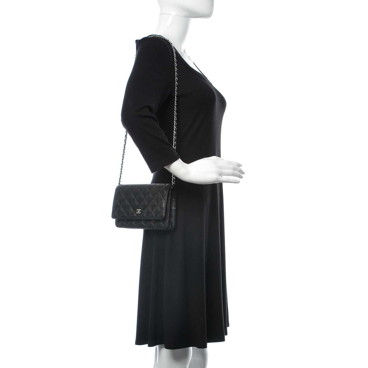 Chanel Caviar Quilted Wallet On Chain WOC Black 2 of 9
