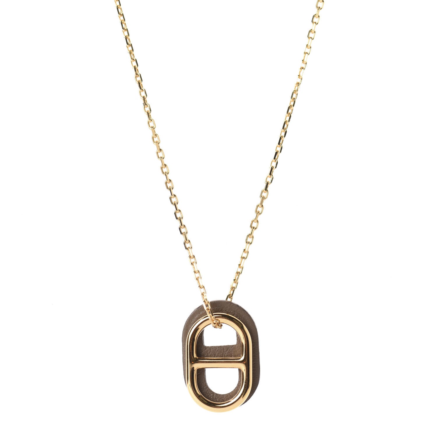 Hermes Swift O'Maillon Pendant Necklace Etoupe 3 of 8