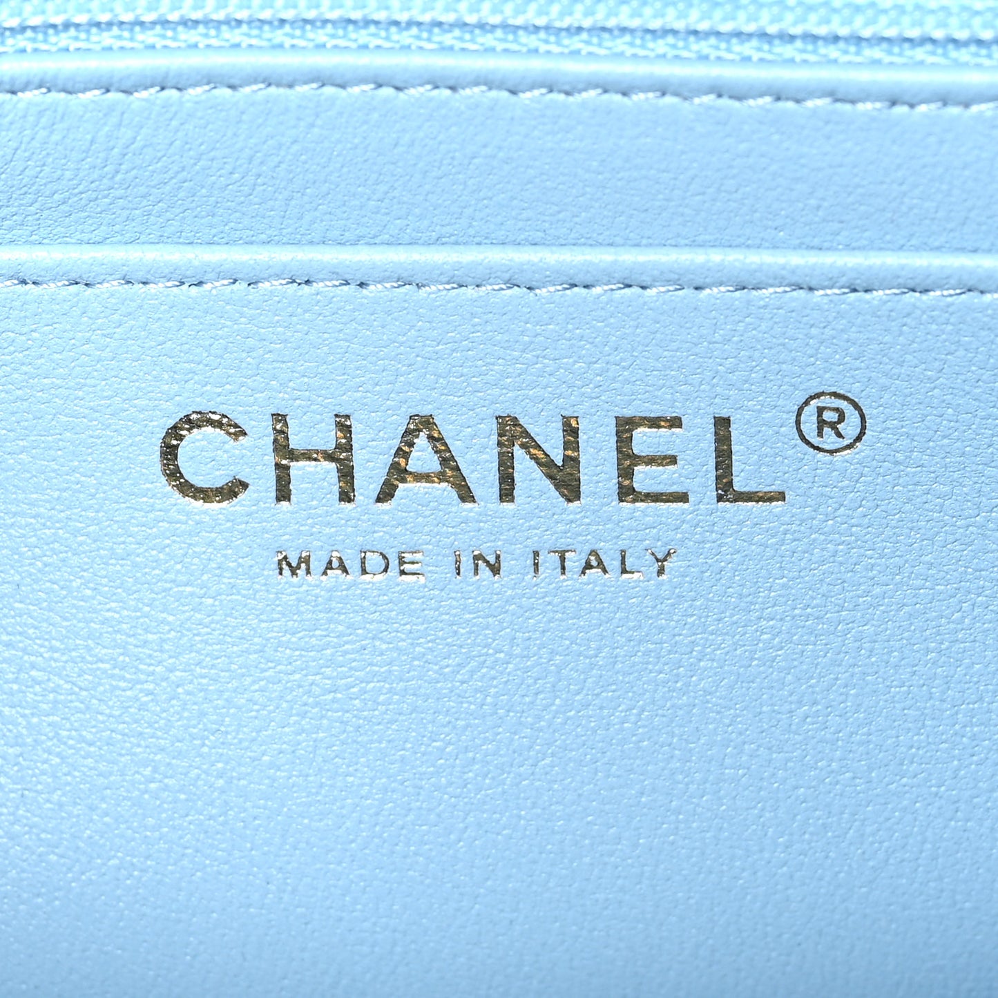 Lambskin Quilted Mini Rectangular Flap Light Blue