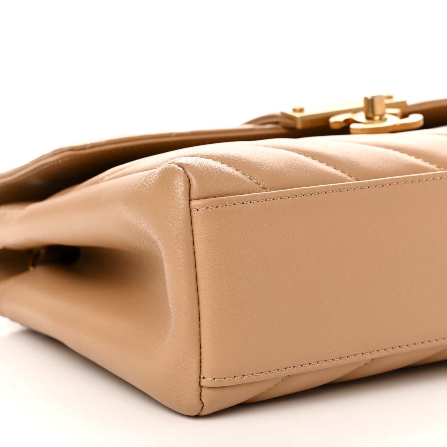 Chanel Calfskin Quilted Chevron In The City Bag Beige 9 of 12