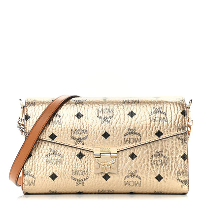 MCM Metallic Visetos Medium Millie Crossbody Bag Berlin Gold 1 of 9