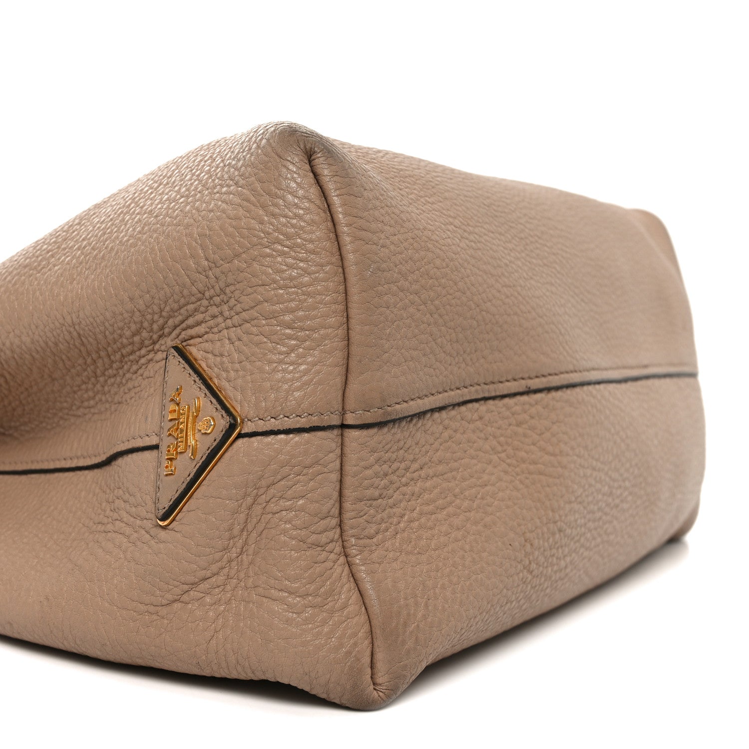 Prada Vitello Phenix Embossed Logo Hobo Caramel 8 of 10