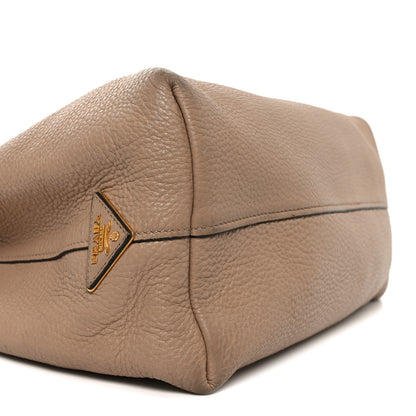 Prada Vitello Phenix Embossed Logo Hobo Caramel 8 of 10