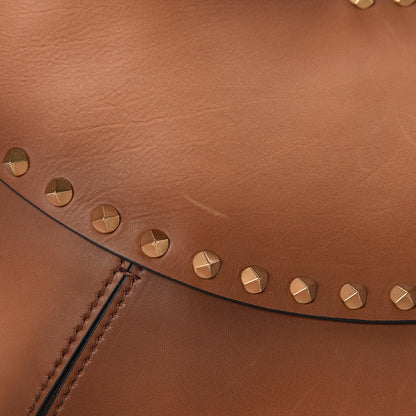 Valentino Garavani Buffed Calfskin Medium Twinkle Studs Hobo Camel 11 of 12
