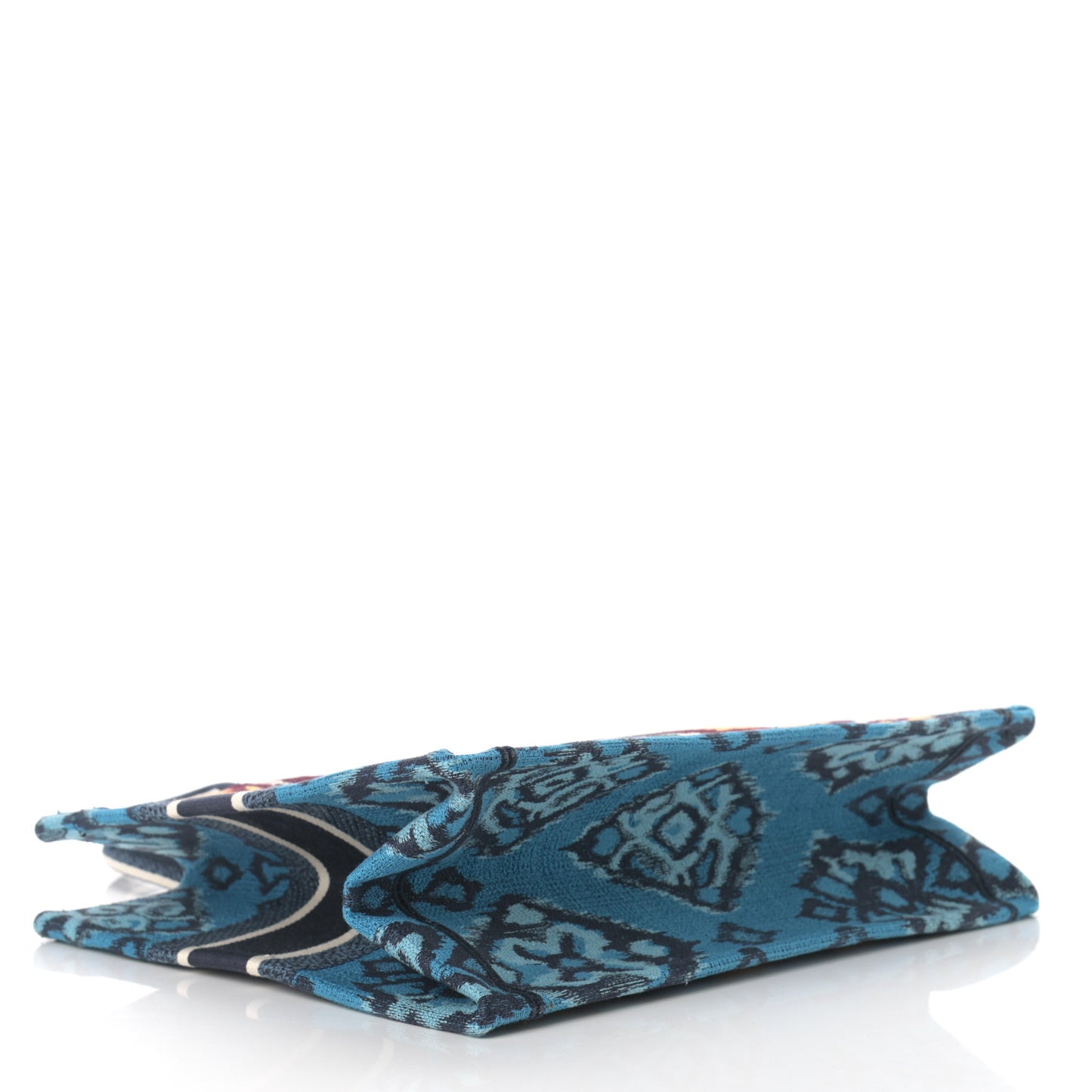 Canvas Embroidered Paisley Medium Book Tote Blue Multicolor