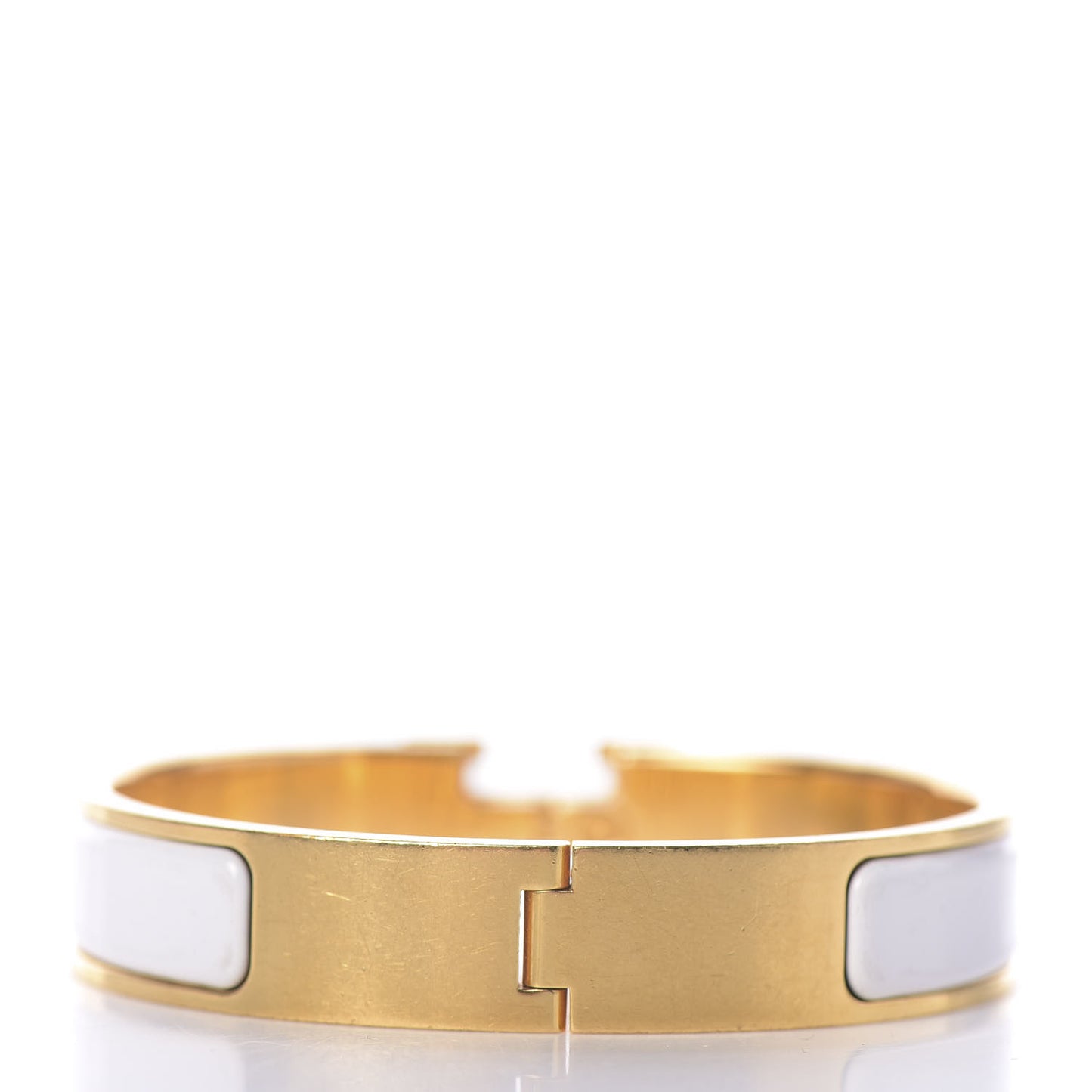 Enamel Narrow Clic Clac H Bracelet PM White