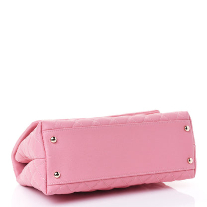 Chanel Caviar Quilted Small Coco Handle Flap Pink 4 of 5