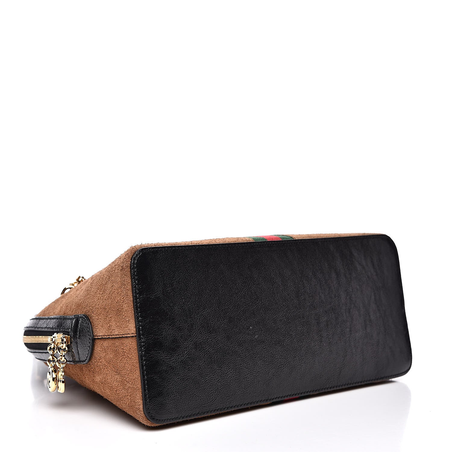 Gucci Suede Patent Web Medium Ophidia Top Handle Dome Bag Nocciola Black 4 of 11