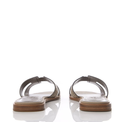 Hermes Epsom Perforated Oran Sandals 37 Etain 6 of 10