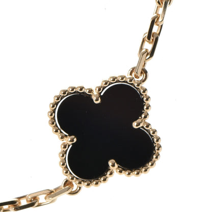 Van Cleef & Arpels 18K Yellow Gold Black Onyx 10 Motifs Vintage Alhambra Necklace 4 of 9