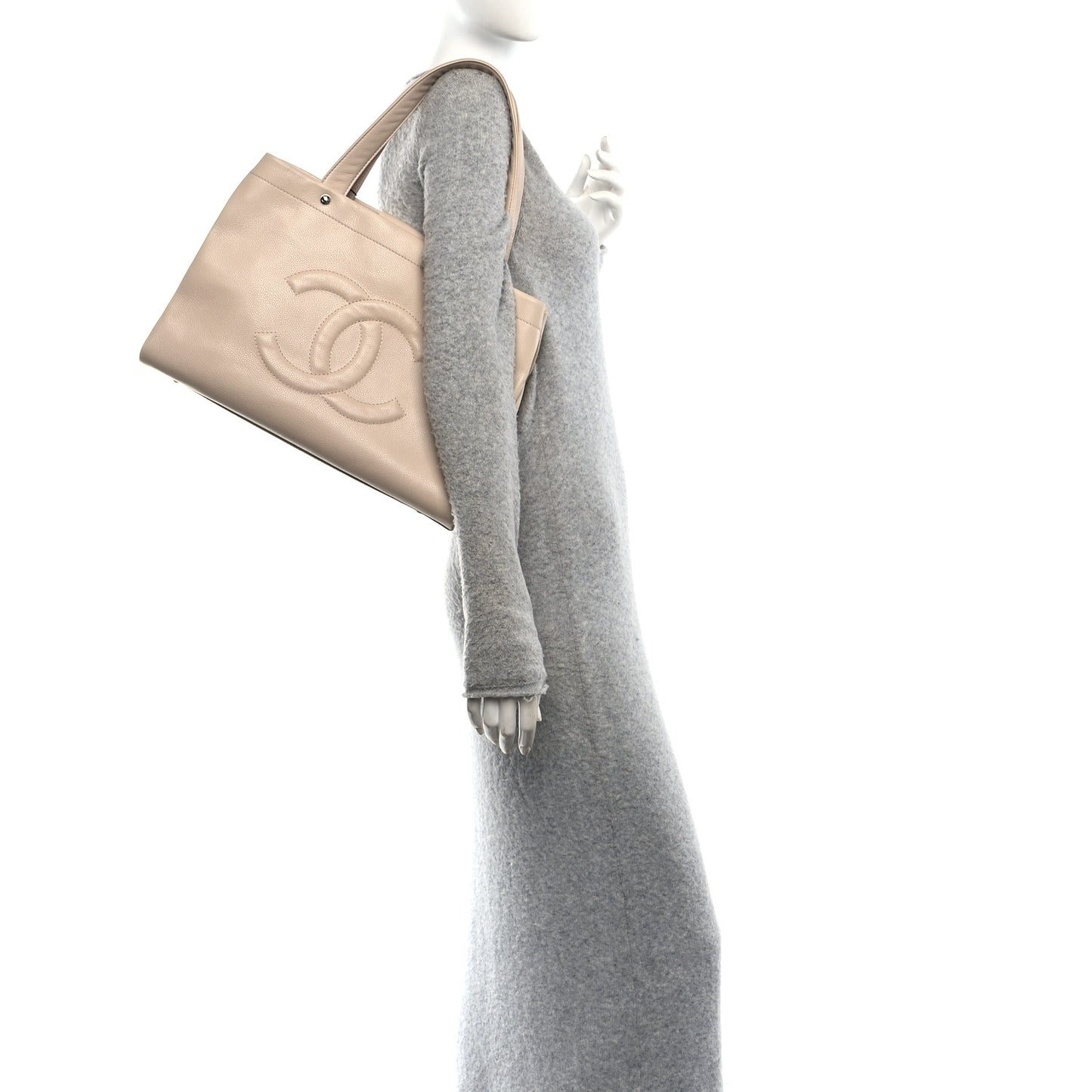 Caviar CC Tote Beige