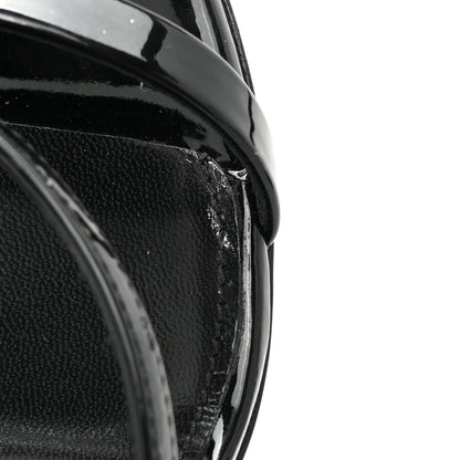 Saint Laurent Patent Cassandra 100 Ankle Strap Sandals 40 Black 10 of 11