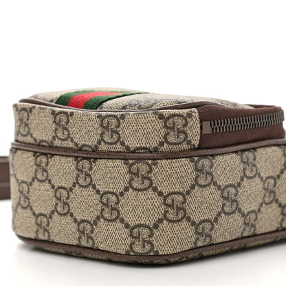 Gucci GG Supreme Monogram Web Mini Ophidia Double Zip Messenger Bag Beige New Acero 10 of 11