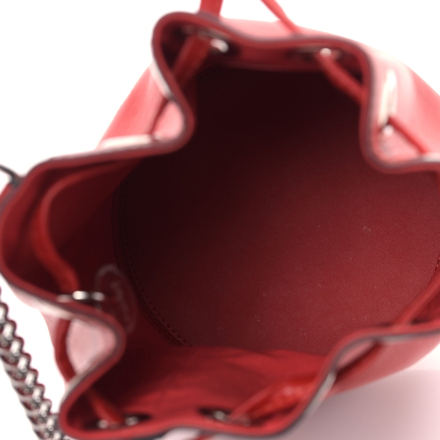 Calfskin Marie Jane Bucket Red