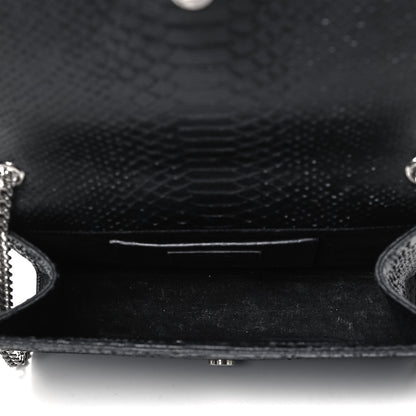 Saint Laurent Snakeskin Medium Classic Monogram Kate Tassel Satchel Black 4 of 7