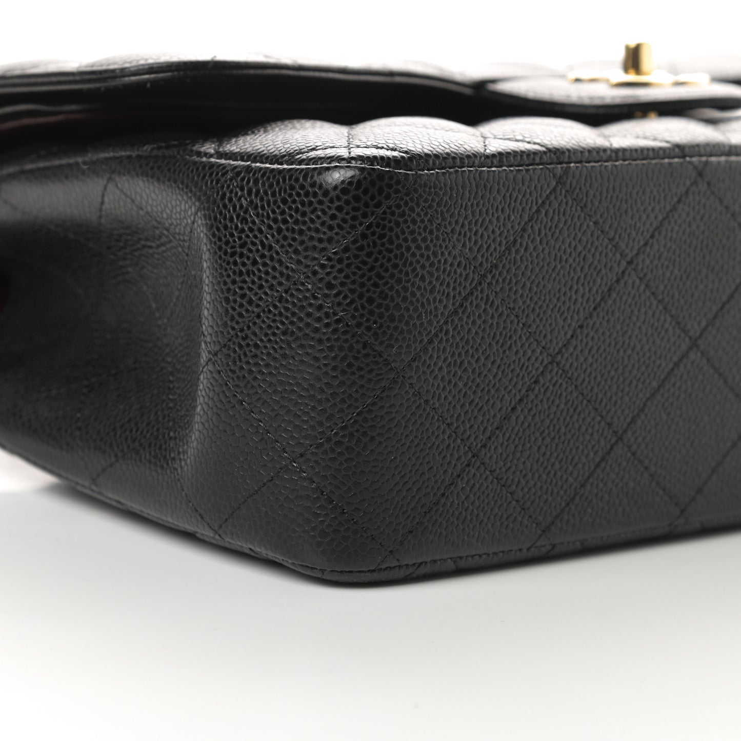Caviar Quilted Jumbo Double Flap Black