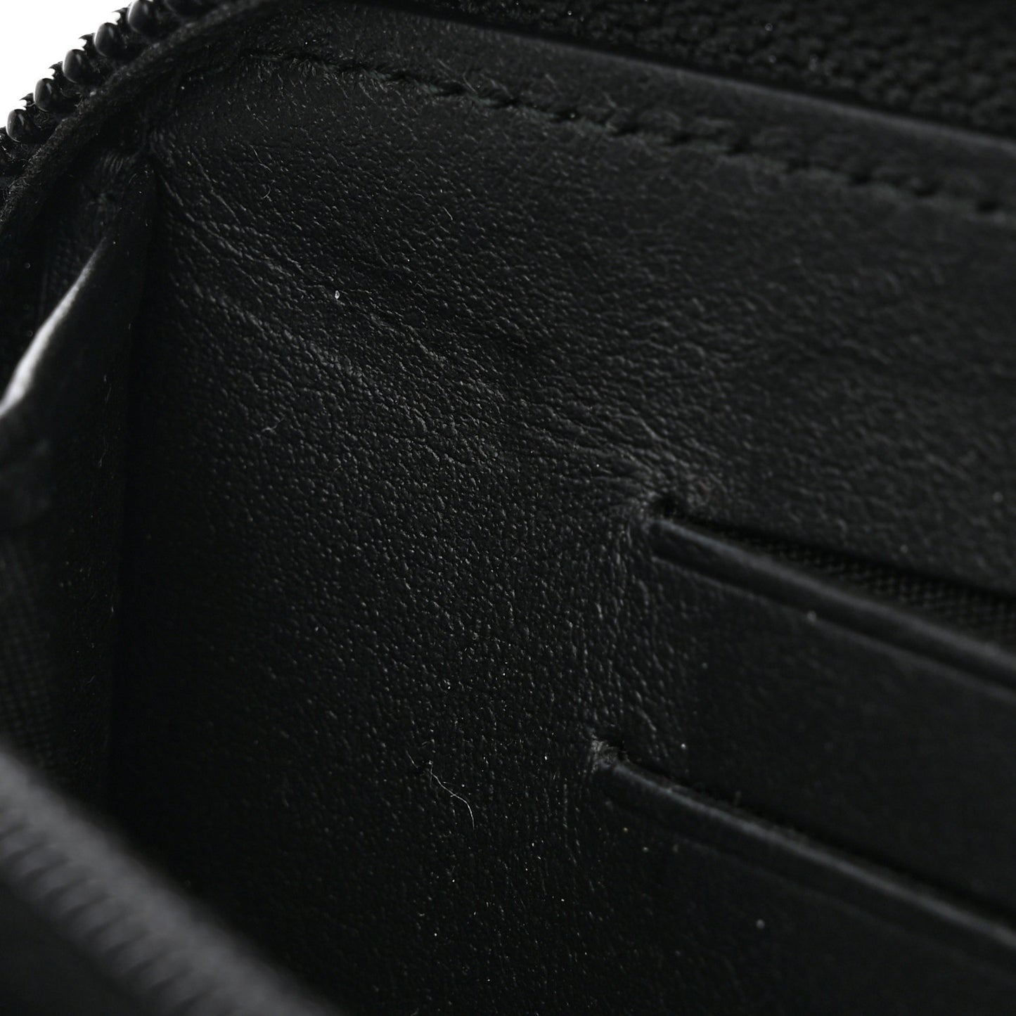 Caviar Quilted Boy Small Zip Around Wallet Black