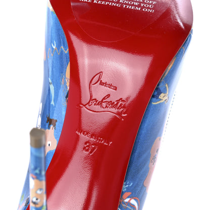Christian Louboutin Patent Odissey Hot Chick 100 Pumps 37 Multicolor 6 of 7