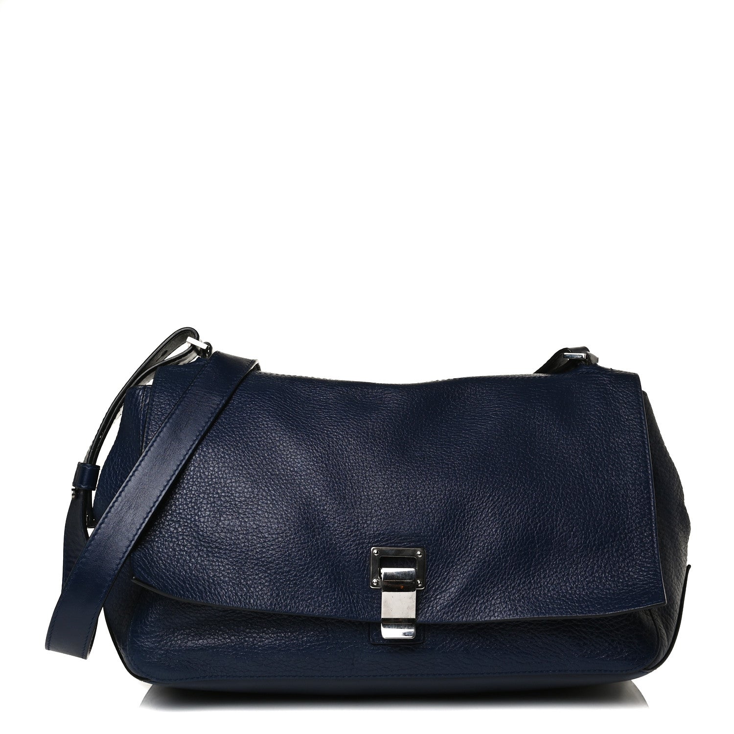 Proenza Schouler Pebbled Calfskin Double Sided PS Courier Bag Indigo 1 of 19