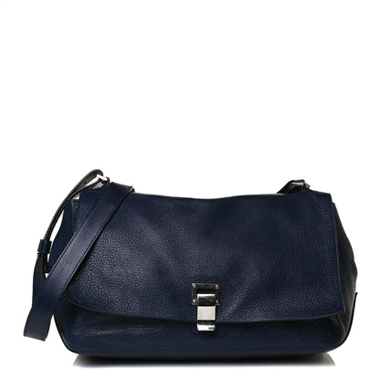 Proenza Schouler Pebbled Calfskin Double Sided PS Courier Bag Indigo 1 of 19