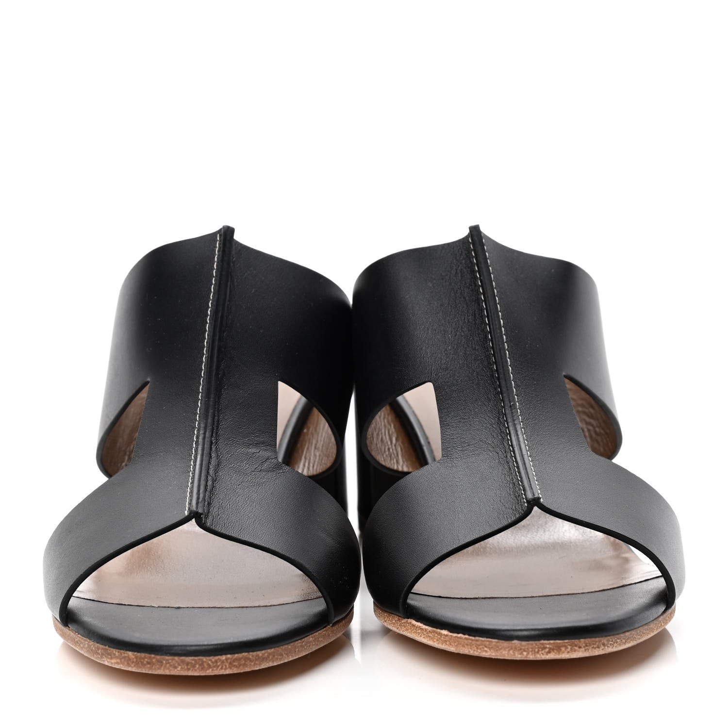 Hermes Calfskin Ostia Sandals 39 Black 2 of 4