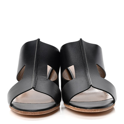 Hermes Calfskin Ostia Sandals 39 Black 2 of 4