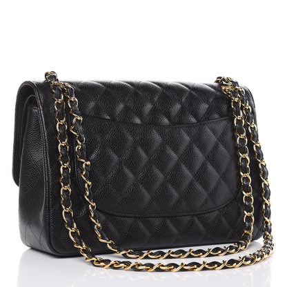 Chanel Caviar Quilted Jumbo Double Flap Black 3 of 11