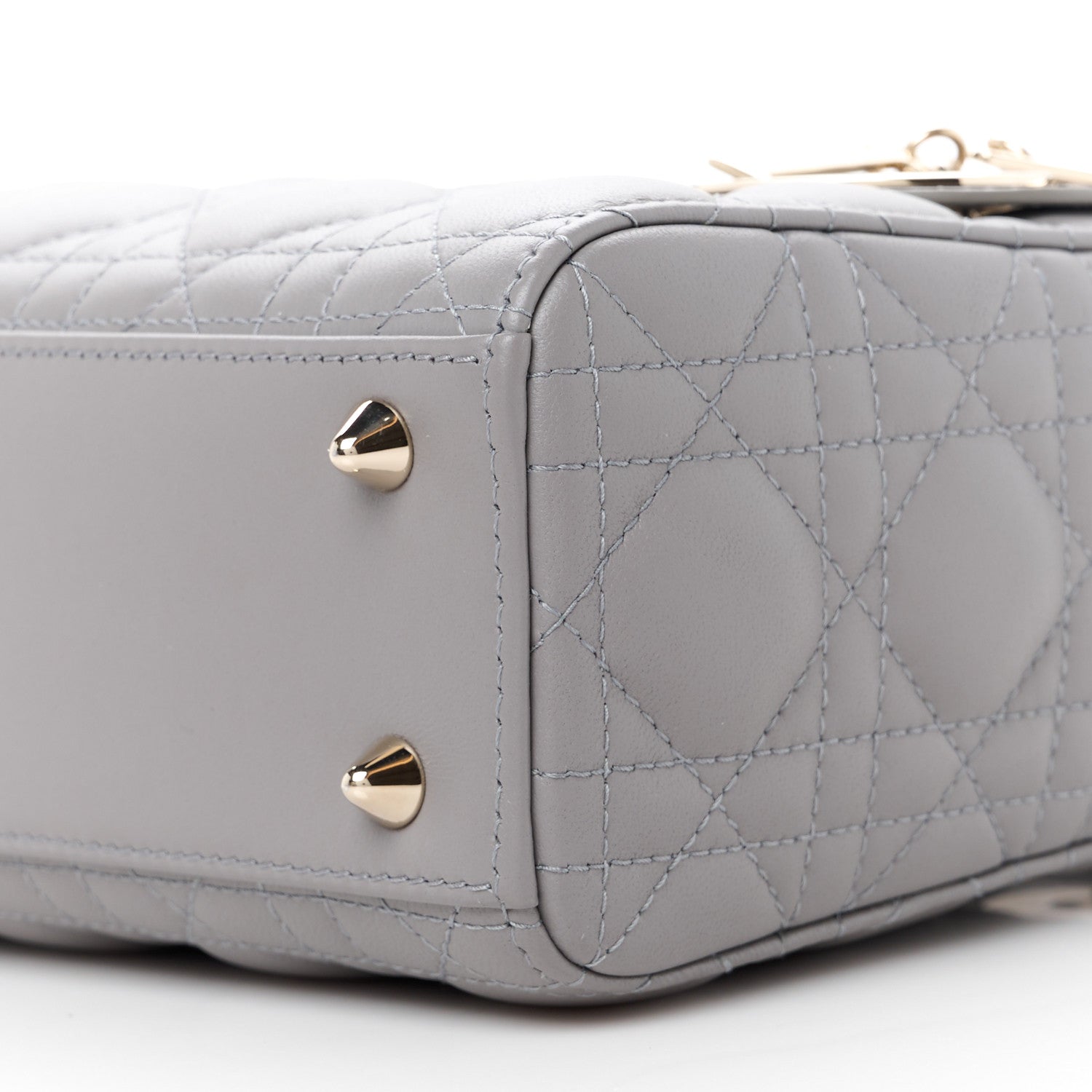 Christian Dior Lambskin Cannage Small My ABCDior Lady Dior Grey 10 of 11
