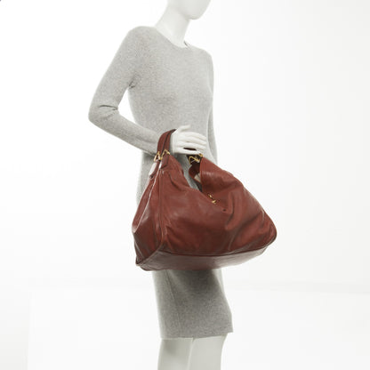 Gucci Calfskin Large Soft Stirrup Shoulder Bag Red 2 of 7