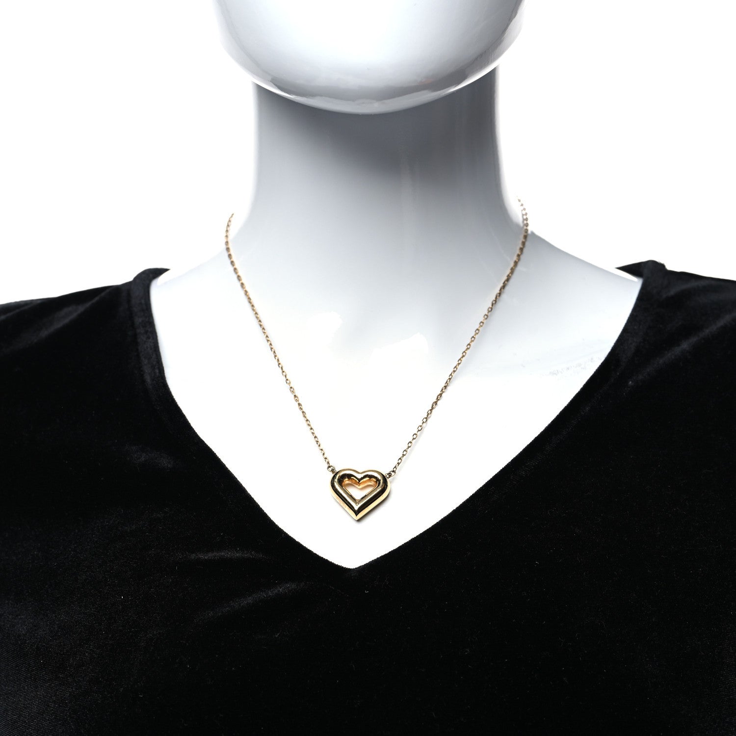Louis Vuitton Metal LV and Me Heart Necklace Gold 1 of 5