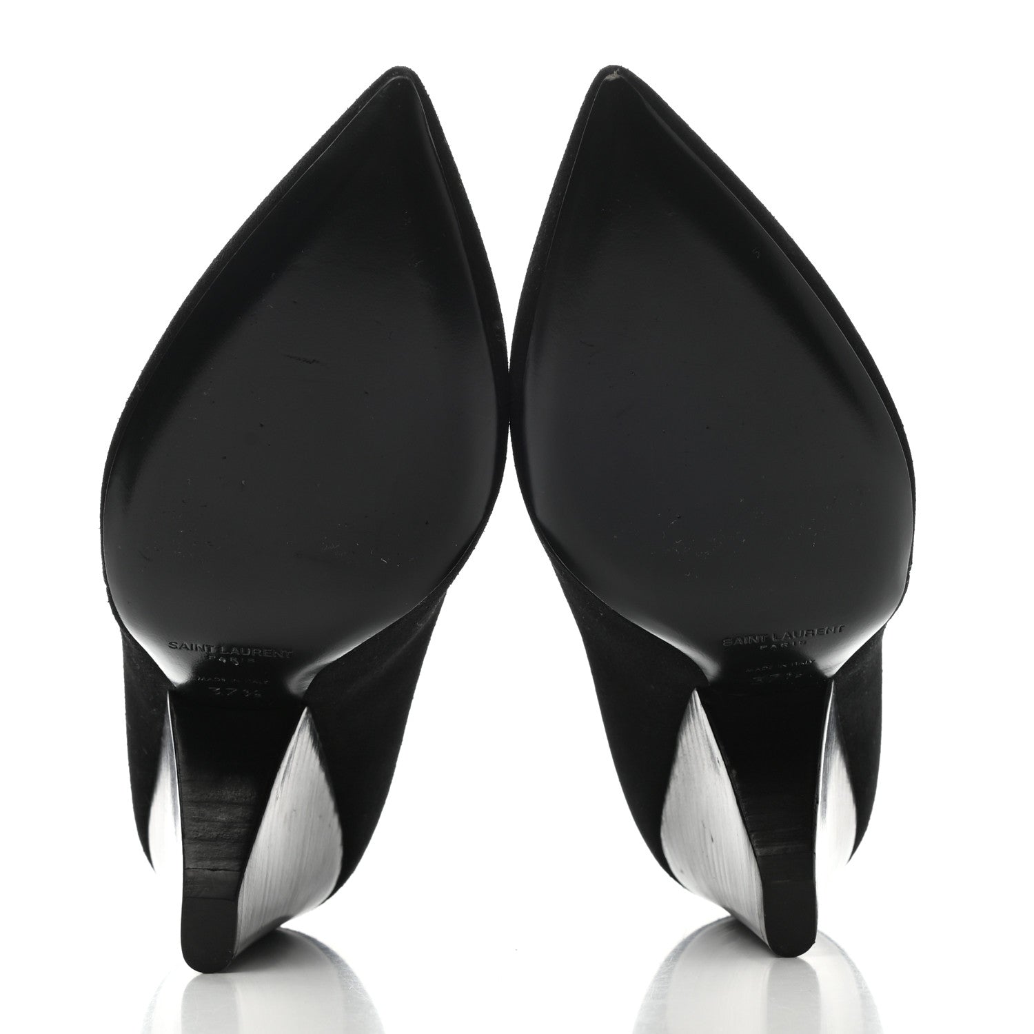 Saint Laurent Suede Soho Niki 85 Zip Booties 37.5 Black 5 of 9