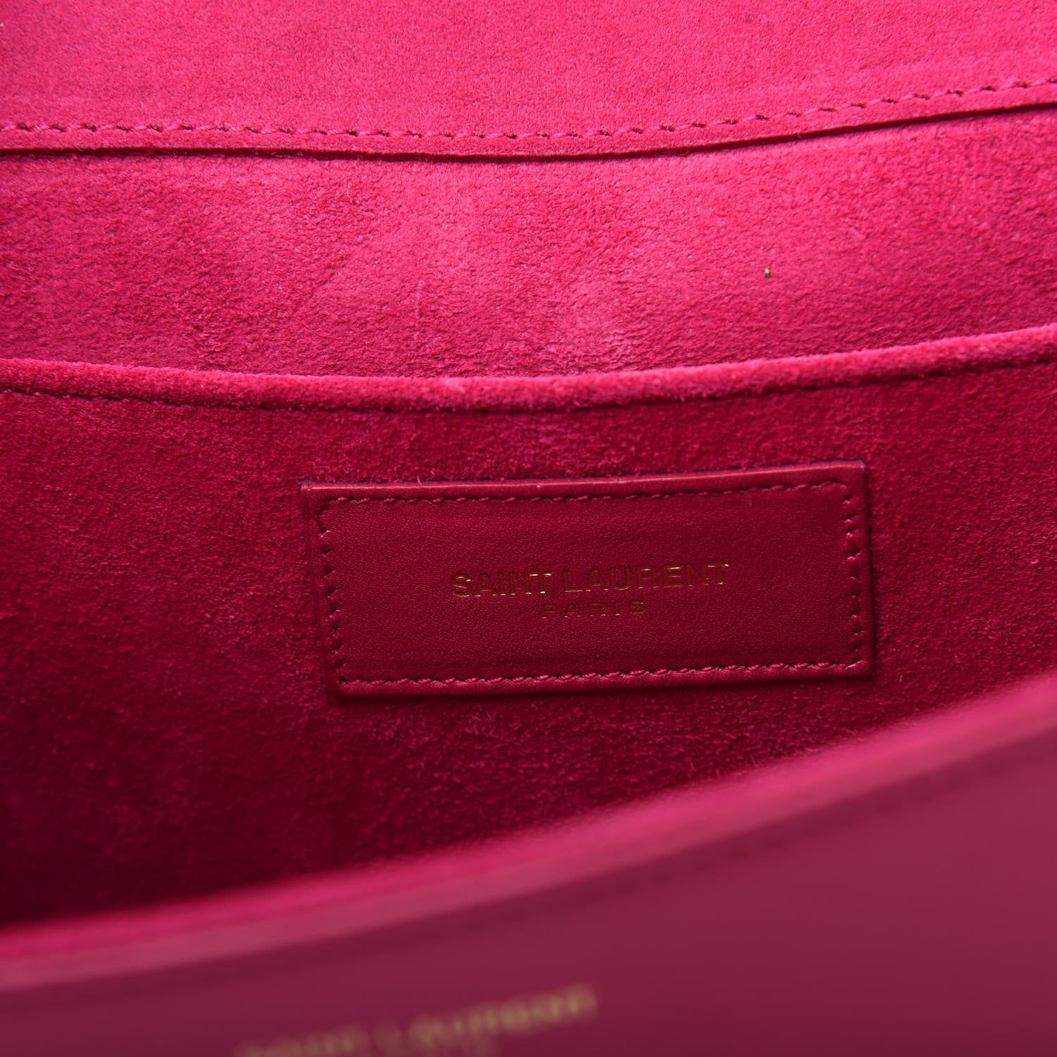 Saint Laurent Calfskin Classic Y Ligne Clutch Fuchsia 7 of 8