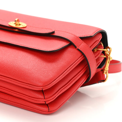 Mulberry Small Classic Grain Calfskin Belted Bayswater Satchel Lipstick Red 9 of 9