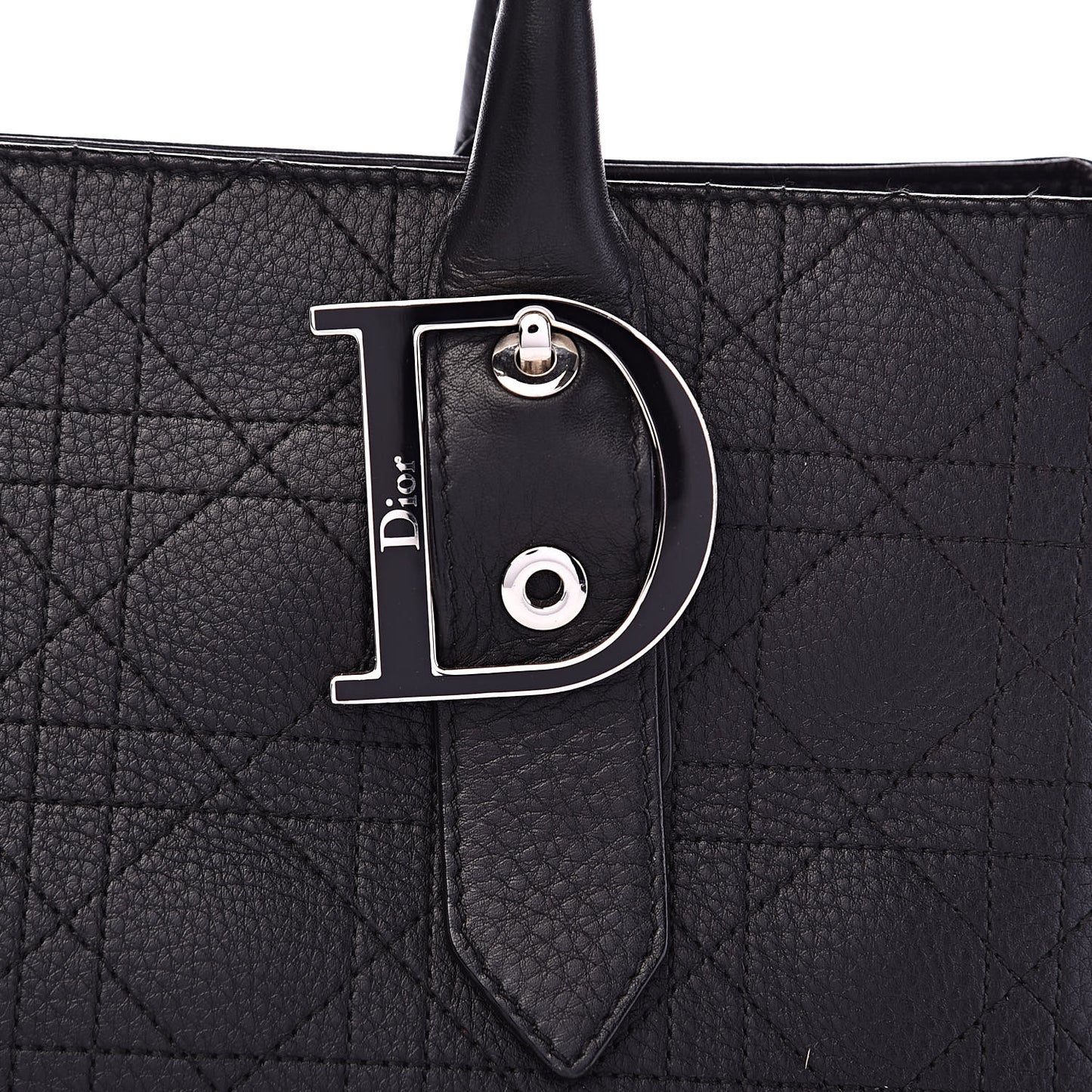 Calfskin Cannage Shoulder Bag Black