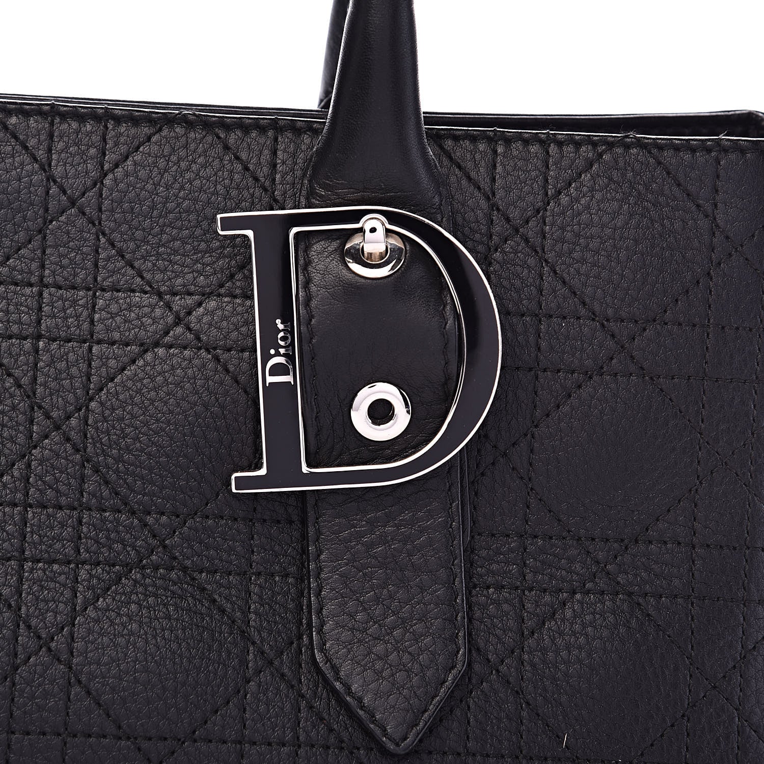 Christian Dior Calfskin Cannage Shoulder Bag Black 13 of 13