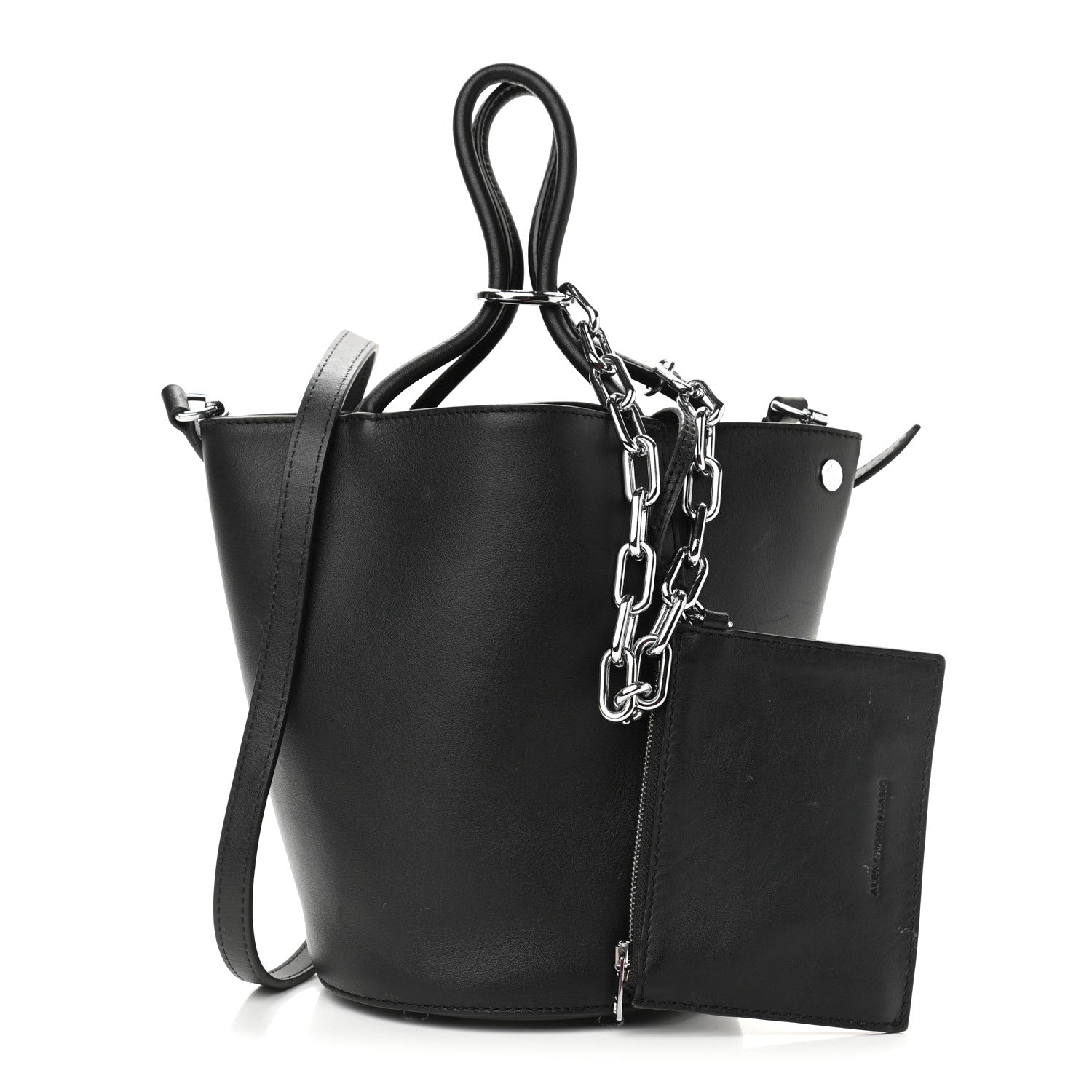 Alexander Wang Calfskin Roxy Large Chain Bucket Black Silver Hardware 1 of 11