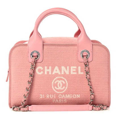 Chanel Canvas Deauville Small Bowling Bag Pink 1 of 9