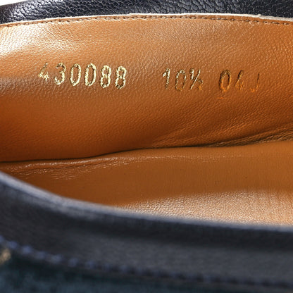 Gucci Velvet GG Monogram Horsebit Mens Jordaan Loafers 10.5 Blue Beige 8 of 8