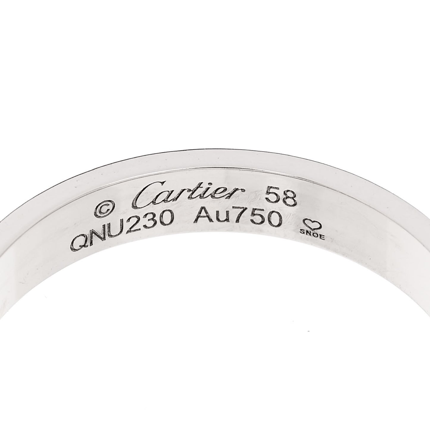 18K White Gold 3.5mm LOVE Wedding Band Ring 58 8.5