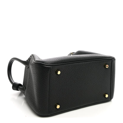 Hermes Taurillon Clemence Mini Lindy 20 Black 4 of 10