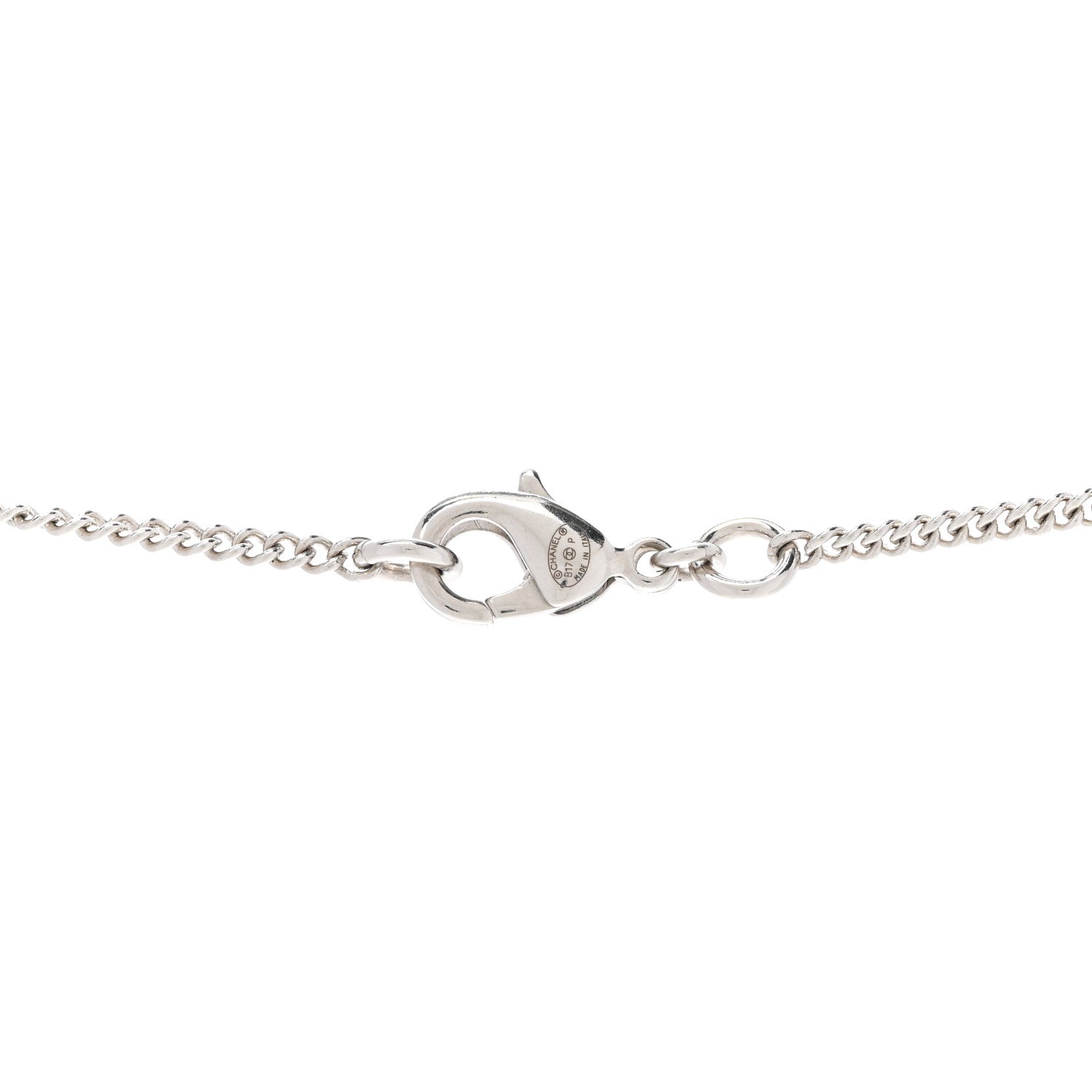Chanel Crystal CC Bow Necklace Silver Black 5 of 6