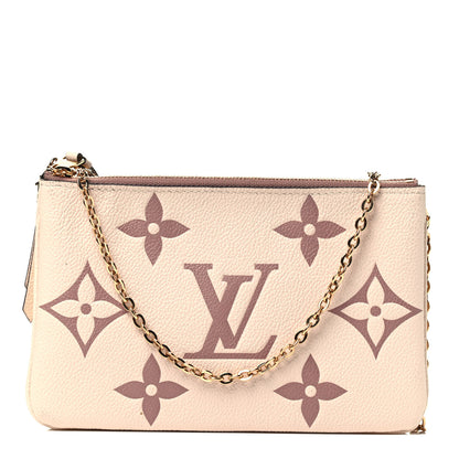 Louis Vuitton Empreinte Monogram Giant Double Zip Pochette Creme Bois De Rose 1 of 4