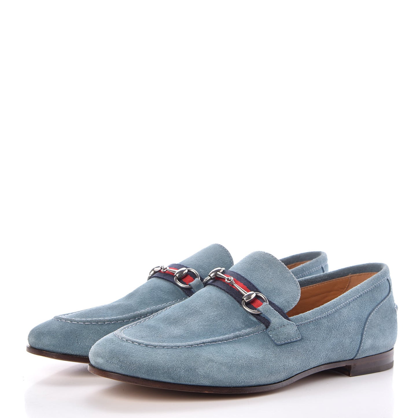 Suede Mens Horsebit Loafers 39.5 Blue