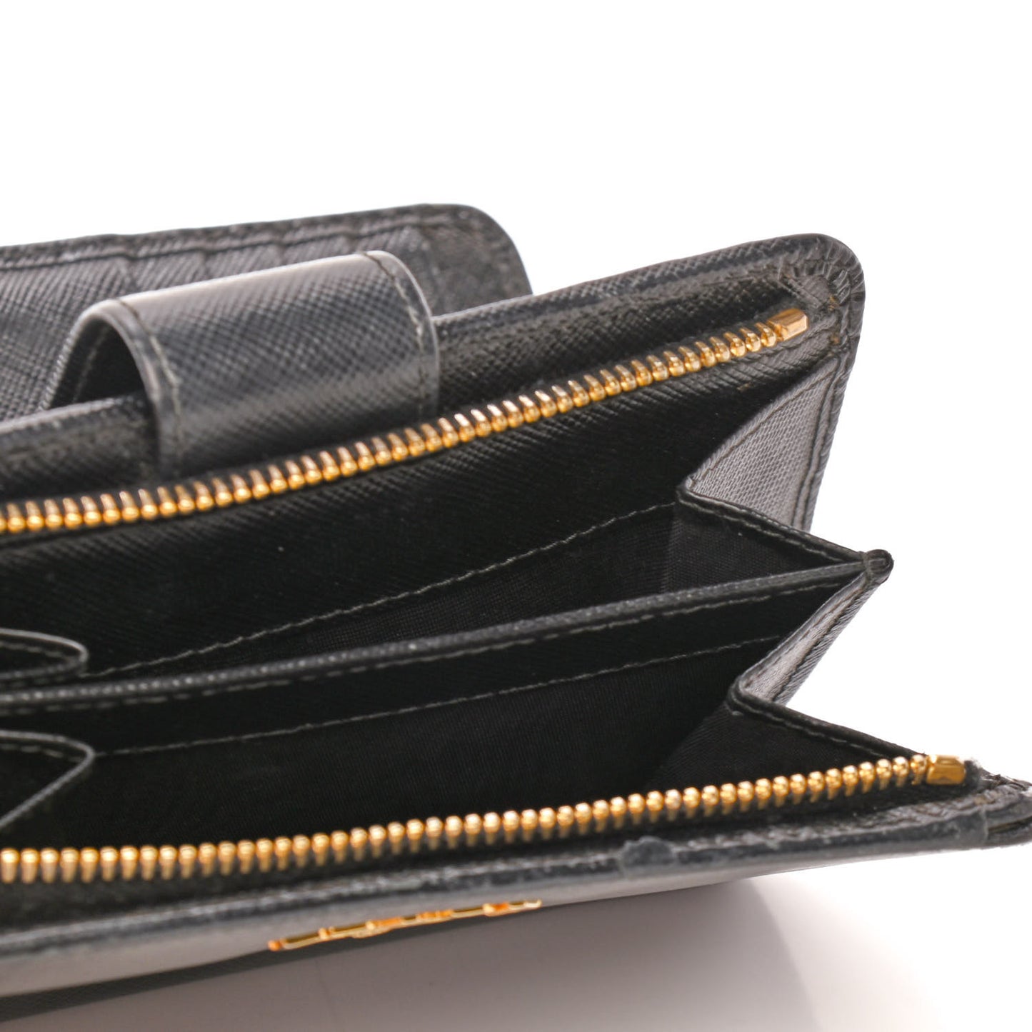 Saffiano Metal Compact Wallet Black