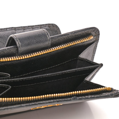 Prada Saffiano Metal Compact Wallet Black 6 of 8