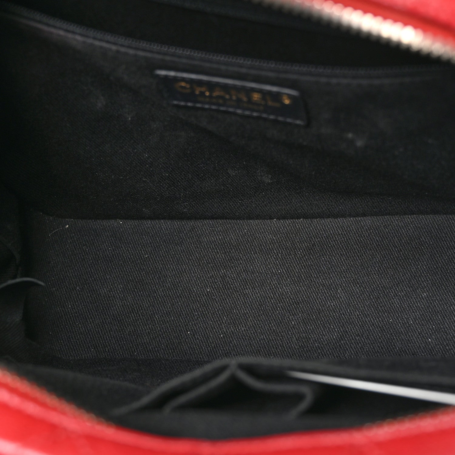 Chanel Shiny Calfskin Goatskin Quilted Small Coco Curve Vanity Red 5 of 11